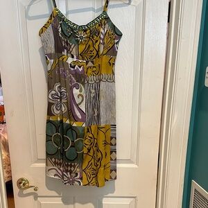 CAbi Multicolor Patchwork Mini Dress